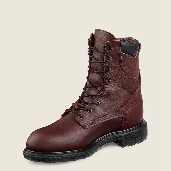 Red Wing Mens Work Boots - Supersole® 2.0 - 8-inch Insulated Waterproof Soft Toe - Burgundy - IEB475